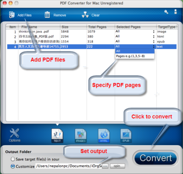 Screenshot of PDF Converter for Mac
