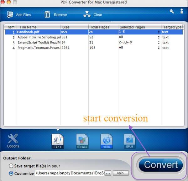 conversion pdf mac