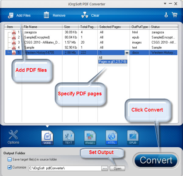 iOrgsoft PDF Converter screenshot