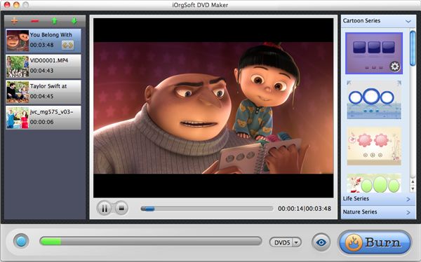 Fast Burn MPEG to DVD with free Mac MPEG to DVD Creator